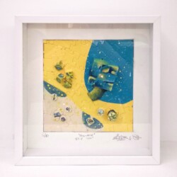 a puzzle in a white frame