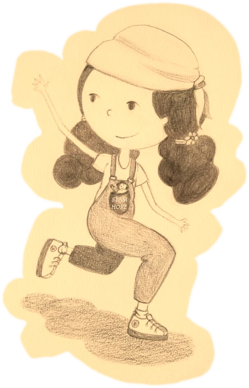 illustrazione per bambini di sofia cande in art syamhope bambina che corre