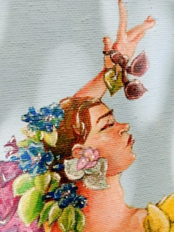 dettaglio Ritratto contemporaneo in stile espressionista, colori accesi su sfondo neutro ballerina flamenco